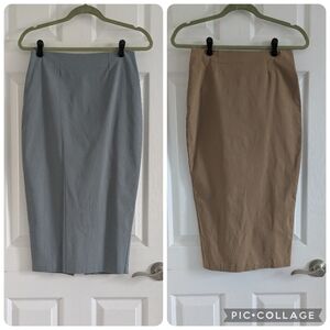 ASOS Blue and Tan Midi Skirt Set